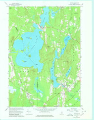 Wayne, Maine 1966 (1980) USGS Old Topo Map Reprint 7x7 ME Quad 807280