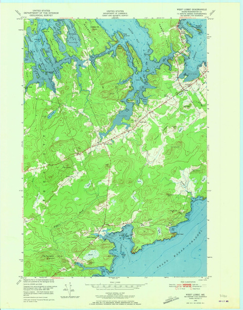 West Lubec, Maine 1949 (1972) USGS Old Topo Map Reprint 7x7 ME Quad