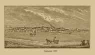 Nantucket, Massachusetts 1839 - John Warner Barber Landscape View Reprint