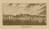 Plymouth Harbor, Massachusetts 1839 - John Warner Barber Landscape View Reprint