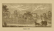 Taunton, Massachusetts 1839 - John Warner Barber Landscape View Reprint