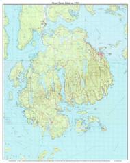 Mount Desert Island 1983 - Custom USGS Old Topo Map - Maine