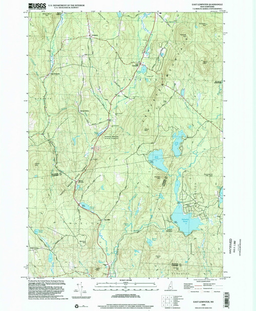 East Lempster, New Hampshire 1998 (2002) USGS Old Topo Map Reprint 7x7