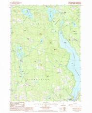 Winnisquam Lake, New Hampshire 1987 () USGS Old Topo Map Reprint 7x7 NH Quad 329874