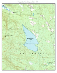 Kingswood Lake 1983 - Custom USGS Old Topo Map - New Hampshire