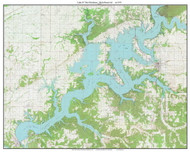 Lake O' The Cherokees - Main Reservoir 1971 - Custom USGS Old Topo Map - Oklahoma