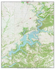 Lake O' The Cherokees 1971 - Custom USGS Old Topo Map - Oklahoma