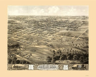 Chillicothe, Missouri 1869 Bird's Eye View