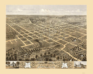 Columbia, Missouri 1869 Bird's Eye View