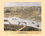 Hannibal, Missouri 1869 Bird's Eye View
