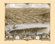 Hermann, Missouri 1869 Bird's Eye View