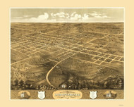 Independence, Missouri 1868 Bird's Eye View