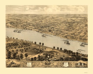 Jefferson, Missouri 1869 Bird's Eye View