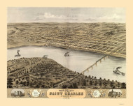 Saint Charles, Missouri 1869 Bird's Eye View