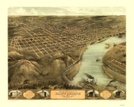 Saint Joseph, Missouri 1868 Bird's Eye View
