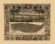 St Louis, Missouri 1848 Bird's Eye View