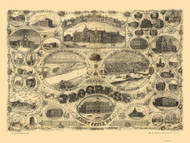 St Louis, Missouri 1884 Bird's Eye View