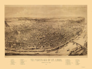 St Louis, Missouri 1894 Bird's Eye View