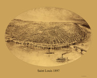 St Louis, Missouri 1897 Bird's Eye View