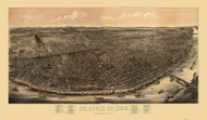 St Louis -Juehne, Missouri 1896 Bird's Eye View