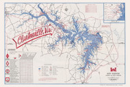 Kerr Reservoir 1964 -  - Old Map Reprint - VA Lakes
