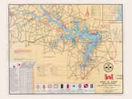 John H. Kerr Reservoir 1970 -  - Old Map Reprint - VA Lakes