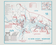 W. Kerr Scott Reservoir 1972 -  - Old Map Reprint - VA Lakes