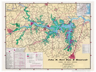John H. Kerr Dam and Reservoir 1983 -  - Old Map Reprint - VA Lakes