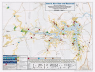 John H. Kerr Dam and Reservoir 2011 -  - Old Map Reprint - VA Lakes