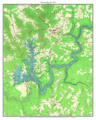 Summersville Lake 1969 - Custom USGS Old Topo Map - West Virginia