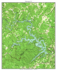 Philpott Lake 1957 - Custom USGS Old Topo Map - Virginia