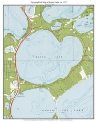 Round Lake 1973 - Custom USGS Old Topo Map - Minnesota - Brainerd Area
