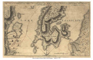 Valcour Island Battle Map Custom - Map Only - Lake Champlain 1776 - Faden - Vermont Old Map Reprint