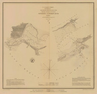 St Georges Sound Entrances 1853 - Old Map Nautical Chart AC Harbors 485 - Florida (Gulf Coast)
