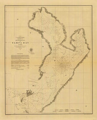 Tampa Bay  1855 - Old Map Nautical Chart AC Harbors 503 - Florida (Gulf Coast)
