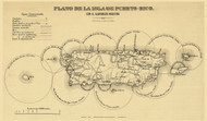 Puerto Rico 1880  - Old State Map Reprint