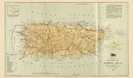 Puerto Rico 1898 Lago - Old State Map Reprint