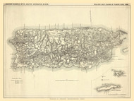 Puerto Rico 1898 Military - Old State Map Reprint