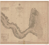 St Johns River - Entrance to Browns Creek 1879 - Old Map Nautical Chart AC Harbors 454 - Florida (East Coast)