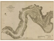 St Johns River - Browns Creek to Jacksonville 1856A - Old Map Nautical Chart AC Harbors 455 - Florida (East Coast)