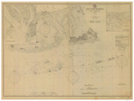 Key West Harbor and Approaches 1900 - Old Map Nautical Chart AC Harbors 469 - Florida (East Coast)