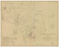 St Marys Entrance and Fernandina Harbor 1857 - Old Map Nautical Chart AC Harbors 453-11503 - Florida (East Coast)