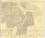 St Marys Entrance and Fernandina Harbor 1863 - Old Map Nautical Chart AC Harbors 453-11503 - Florida (East Coast)