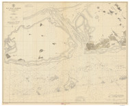 Key West Harbor and Approaches 1911 - Old Map Nautical Chart AC Harbors 584-11441 - Florida (East Coast)