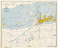 Key West Harbor and Approaches 1967A - Old Map Nautical Chart AC Harbors 584-11441 - Florida (East Coast)