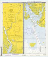 St Marks River and Approaches 1972 - Old Map Nautical Chart AC Harbors 484-11406 - Florida (East Coast)