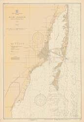 Miami Harbor and Approaches 1927A - Old Map Nautical Chart AC Harbors 583 - Florida (East Coast)