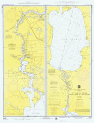 St Johns River - Dunns Creek to Lake Dexter 1976 - Old Map Nautical Chart AC Harbors 11495 - Florida (East Coast)