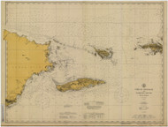 Virgin Passage and Vieques Sound 1916 - Old Map Nautical Chart AC Harbors 904 - Puerto Rico & Virgin Islands