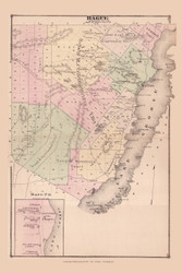Hague, New York 1876 - Old Town Map Reprint - Lake George - Warren Co. Atlas 14